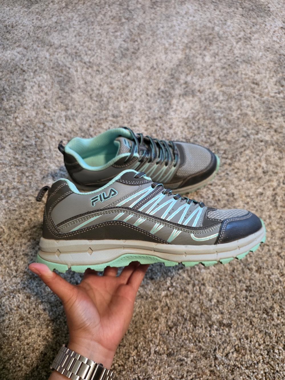 FILA Women’s Gray & Mint Athletic Sneakers